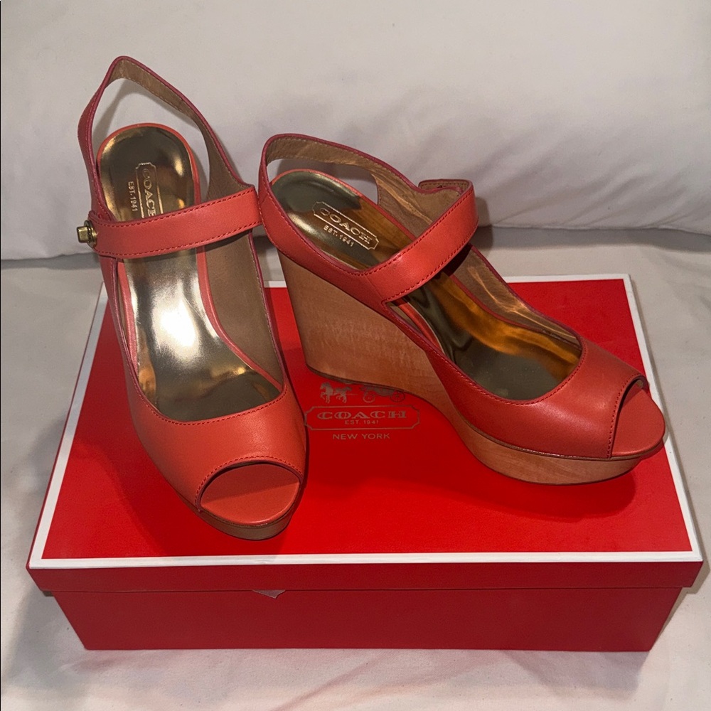 Coach Women's Coral Wedge Sandals